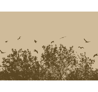 Fototapete Natur fliegende vögel silhouette - TenStickers