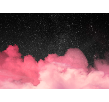 Fototapete berge mit sternen und rosa wolken - TenStickers