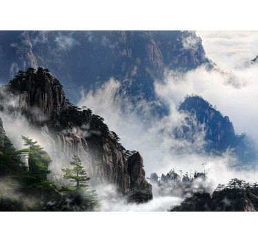 Fototapete natur neblige berglandschaft - TenStickers