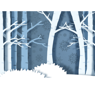 Fototapete wald eiskalte birkenbäume - TenStickers