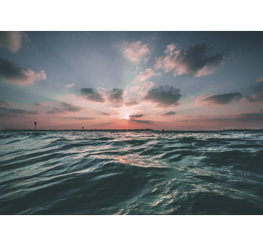 Fototapete meer sonnenuntergang über wellen - TenStickers