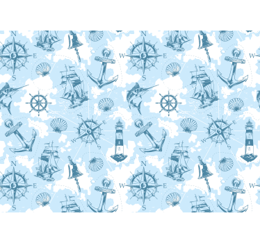 Fototapete landschaften marine abenteuer elemente - TenStickers