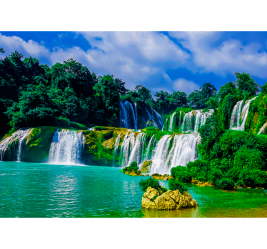 Wasserfall Fototapete Grüne oase - TenStickers
