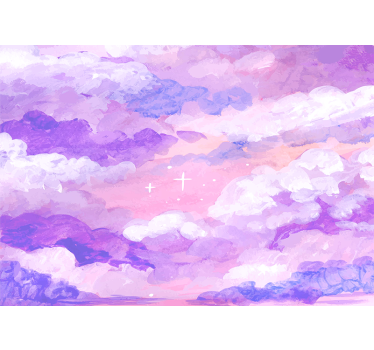 Fototapete himmel mit sanften lila wolken - TenStickers