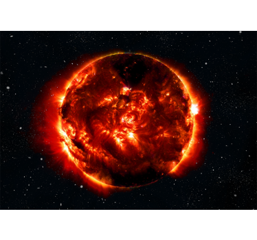 Fototapete weltraum mit sonnenexplosionseffekt - TenStickers