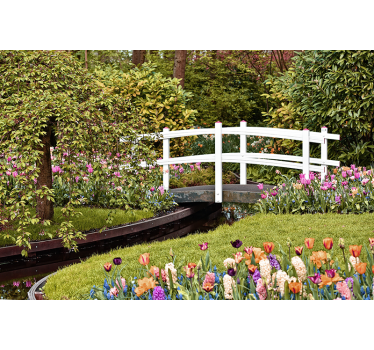 Fototapete landschaften ruhige gartenbrücke - TenStickers