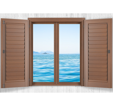 Fototapete Meer ruhiger blick aus dem fenster - TenStickers
