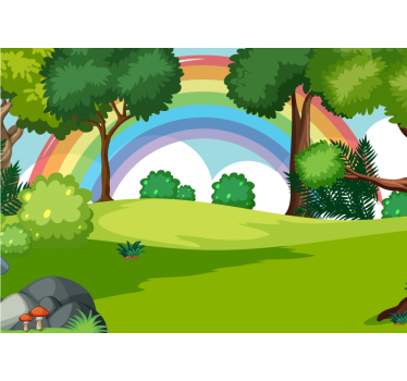 Fototapete dschungel regenbogenwald szene - TenStickers