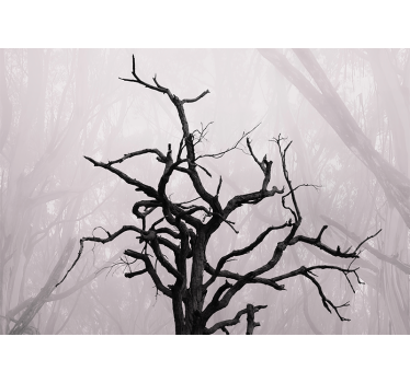 Fototapete baum mit filigraner astsilhouette - TenStickers