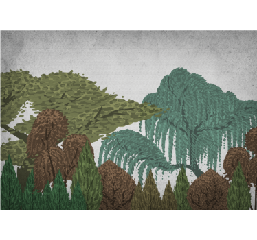Fototapete natur lebendige laublandschaft - TenStickers