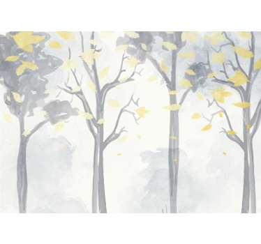 Fototapete baum silhouetten von herbstbäumen - TenStickers