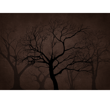Fototapete wald dunkle silhouettenbäume - TenStickers