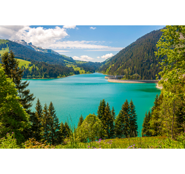 Wand Fototapete Bergsee im Sommer - TenStickers
