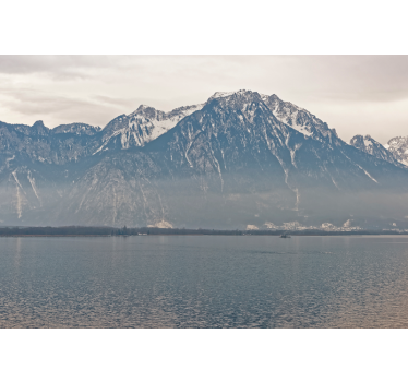 Wand Fototapete Genfersee mit Berg - TenStickers