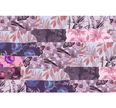 Fototapete Andere Blumen Collage lila aus Blumenmuster - TenStickers