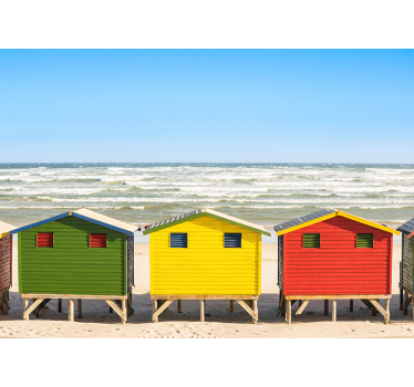 Fototapete Meer strandhüttenpanorama - TenStickers