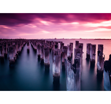 Fototapete Landschaften pier-sonnenuntergang-szene - TenStickers