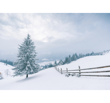 Winterbaum Wald Natur Fototapete - TenStickers