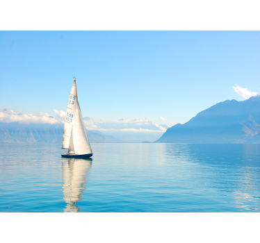 Fototapete Meerblick Ozean mit segelbooten - TenStickers