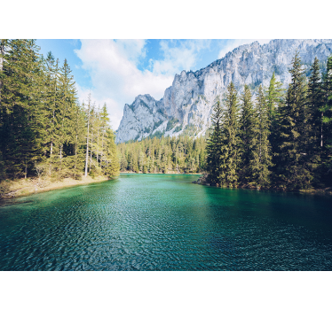 Flusslandschaft Fototapete Berge - TenStickers