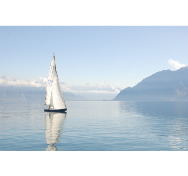 Fototapete Meerblick Segelboot friedliches meer - TenStickers
