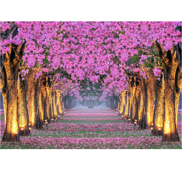 Fototapete blumen blühender rosa weg - TenStickers