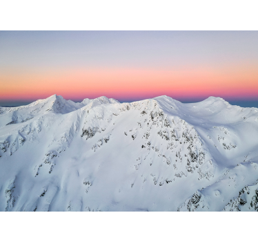 Fototapete Berge schneebedeckte gipfel sonnenuntergang - TenStickers