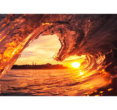 Fototapete Meer sonnenuntergang plätschernde welle - TenStickers