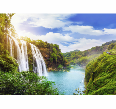 Wasserfall und Berge Fototapete Natur - TenStickers