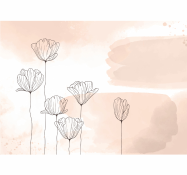 Tapete Wohnzimmer Andere Blumen Blumen Linien - TenStickers