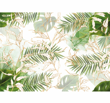 Fototapete Wohnzimmer Elegante Palm Blätter - TenStickers