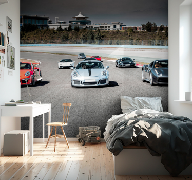 Autorennen Fototapete Schlafzimmer - TenStickers