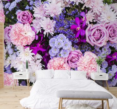 Schöne Blumen florale Fototapete - TenStickers