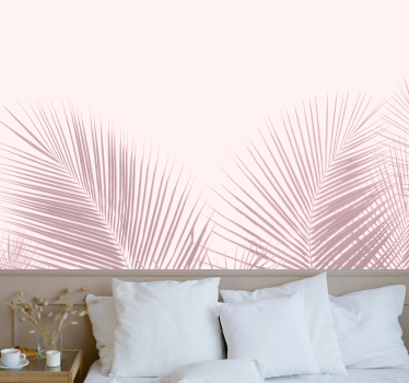 Fototapete baum mit palmenblatt-silhouetten - TenStickers