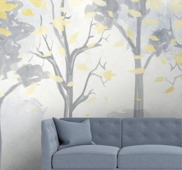 Fototapete baum silhouetten von herbstbäumen - TenStickers
