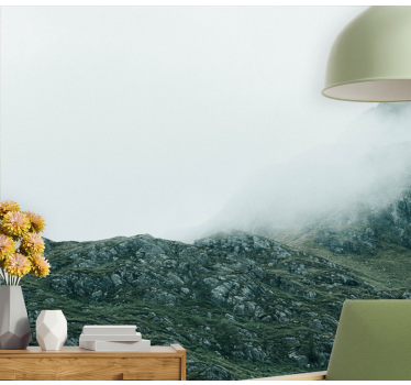 Fototapete Berge ansichten im dichten nebel - TenStickers