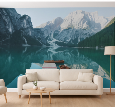 Fototapete Berge pragser wildsee, dolomiten - TenStickers
