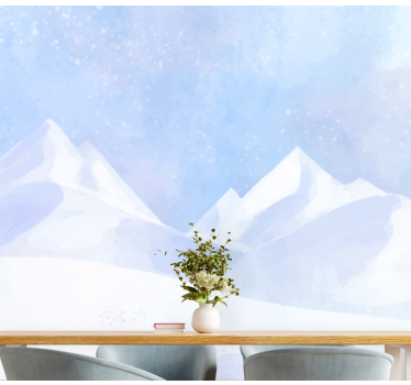Fototapete Berge schneebedeckte berggipfel - TenStickers