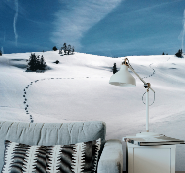 Fototapete berge schneeweg - TenStickers