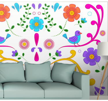 Fototapete Blumen farbenfrohes blumendesign - TenStickers