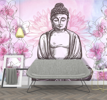 Fototapete buddha florale harmonie - TenStickers