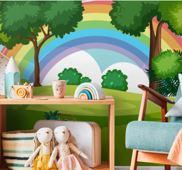 Fototapete dschungel regenbogenwald szene - TenStickers