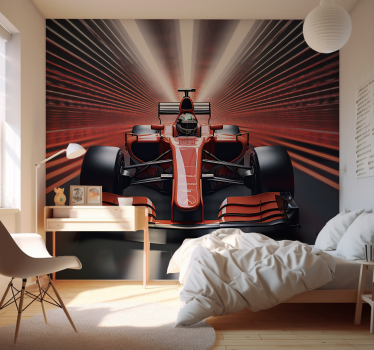 Fototapete für Jugendzimmer rote Formel 1 - TenStickers
