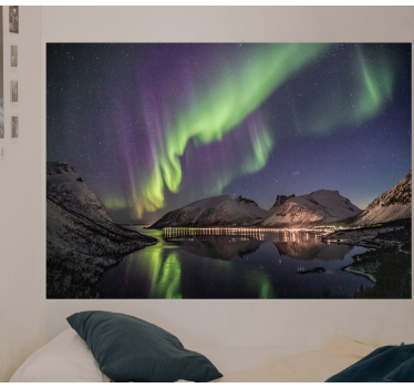 Fototapete himmel aurora borealis reflexion - TenStickers