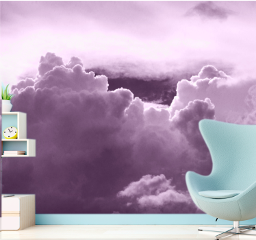 Fototapete himmel lila wolkenformation - TenStickers