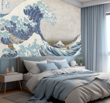 Fototapete japanische Welle Kanagawa Vintage - TenStickers