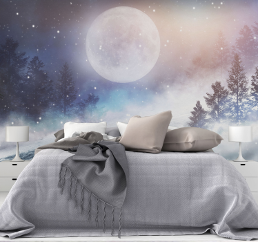 Fototapete Kinder Fantasiewald mit vollmond - TenStickers