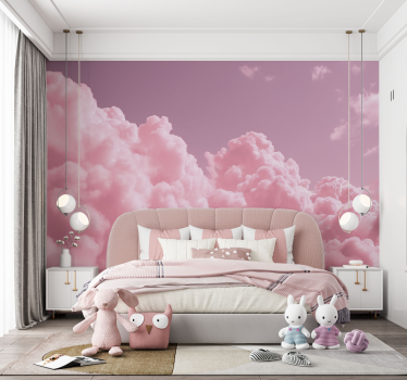 Fototapete Kinder rosa flauschige Wolken - TenStickers