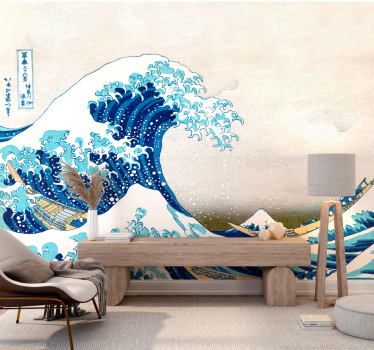 Fototapete Kunst Kanagawa Welle japanisch - TenStickers