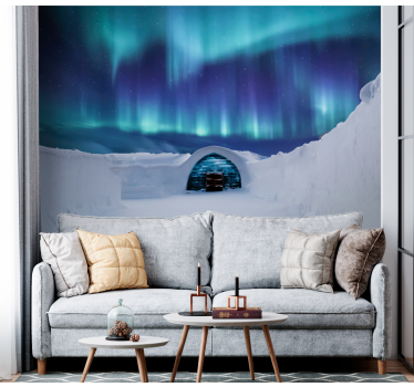 Fototapete landschaften aurora borealis wunderland - TenStickers